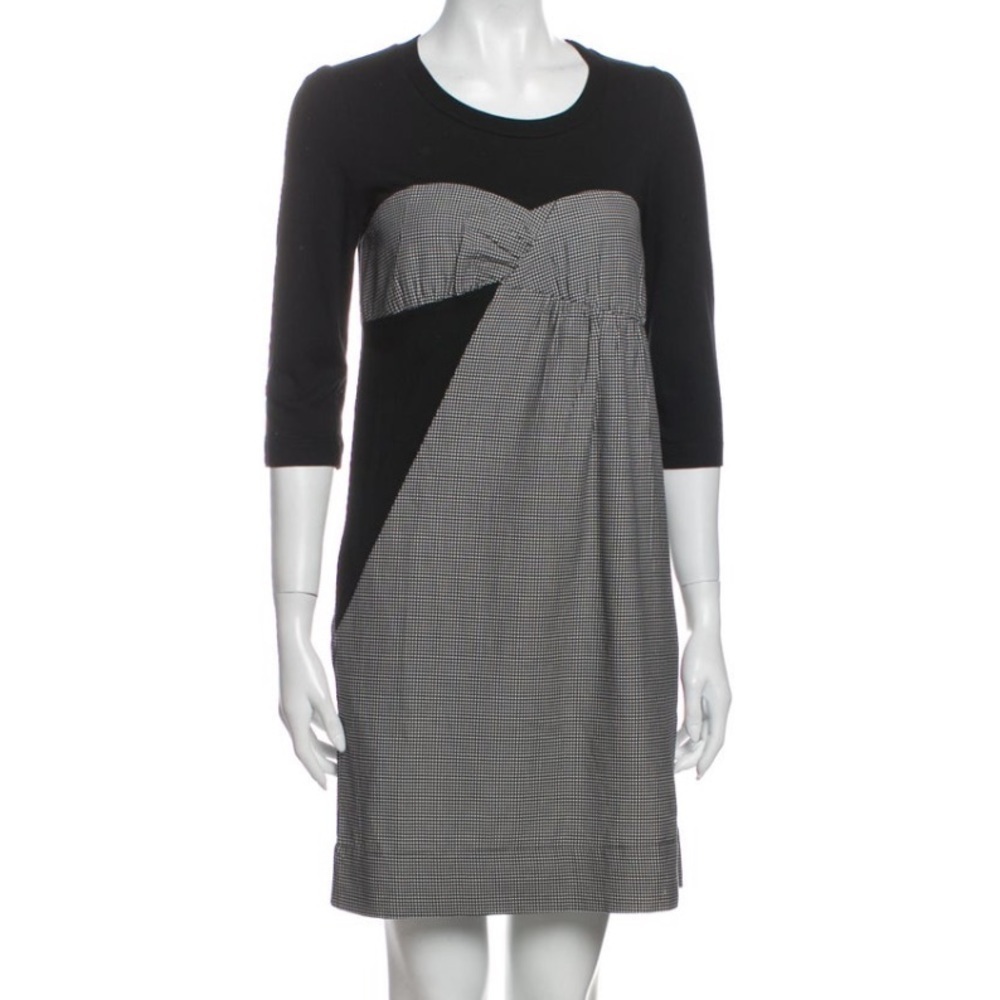 See by Chloe black check pattern mini dress size 4